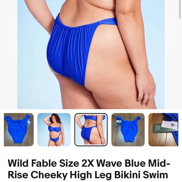 Wild Fable Blue Ruched Bikini - Picture 2 of 9